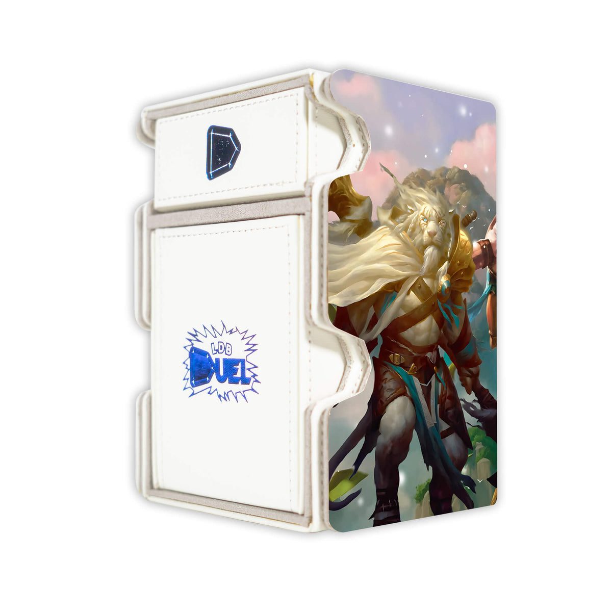 Here is the Right View of the Ajani - Legendary Planeswalker Mach 3 White Deck Box. Nacatl-Avenger-mtg-deck-tray-dice-tray-LDB-Duel