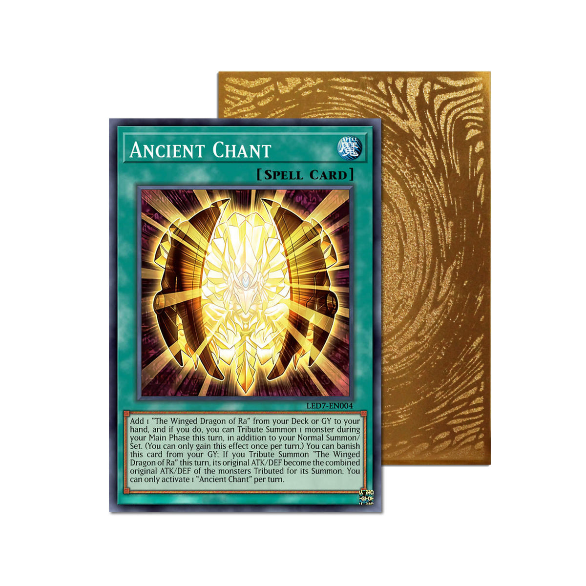 Level up your game with our custom-printed metal orica cards, featuring exclusive Ancient Chant artwork in gold metal. Durable, scratch-resistant, and embossed with the iconic Yu-Gi-Oh! card back, these slim orica cards fit perfectly in card sleeves. Numeron-Calling-yugioh-mtg-pokemon-metal-card-embossed-design-custom-artwork-duel-accessories-ldb-duel