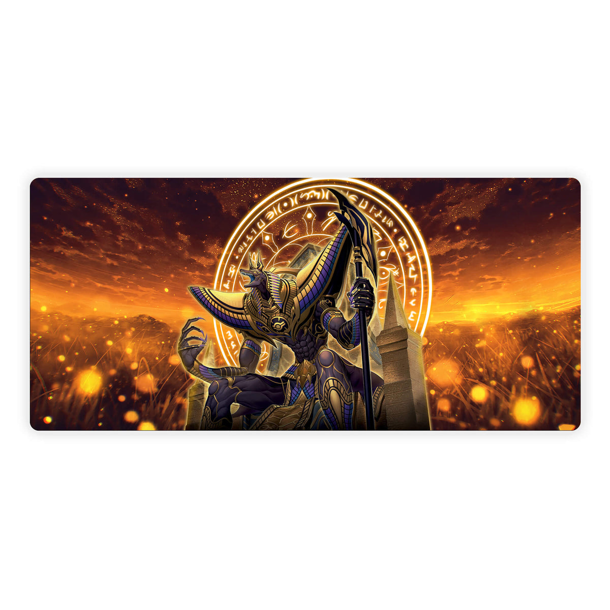Elevate your gaming experience with LDB Duel featuring our exclusive Anubis mouse pad! Crafted with a smooth cloth surface for unparalleled mouse accuracy and a non-slip rubber base for rock-solid stability, this 35x16-inch masterpiece combines stunning design with top-tier functionality. And with its machine-washable build, keeping it clean is a breeze!Egyptian-God-yugioh-mtg-pokemon-custom-artwork-premium-durable-rubber-ldb-duel