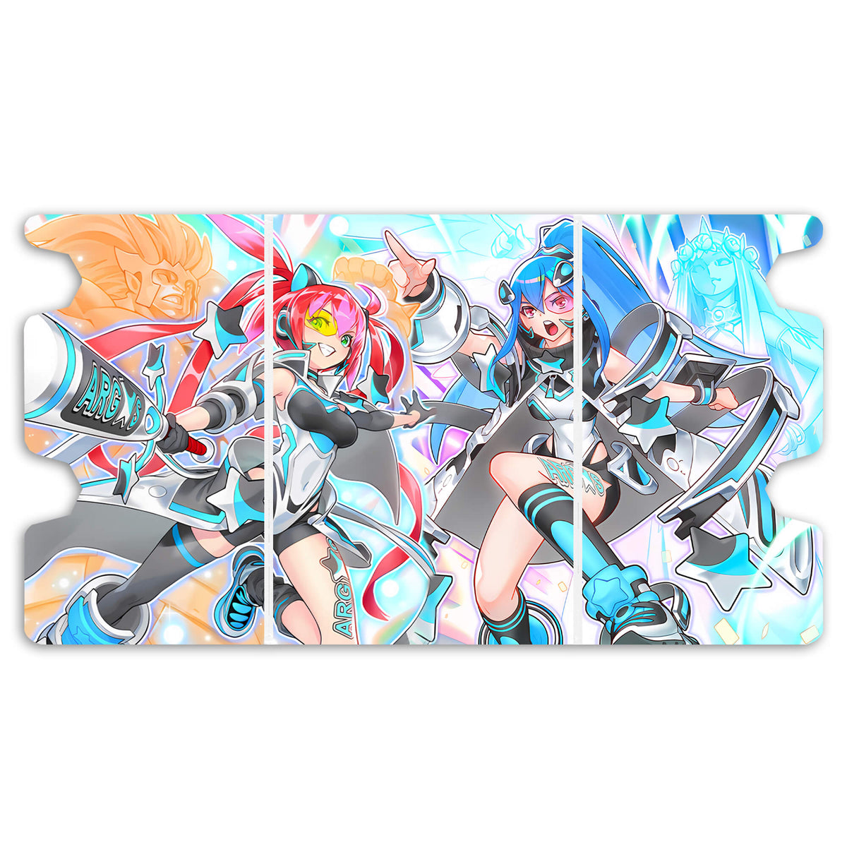 Here is the Full Lid Design of the Argostars Mach 3 White Deck Box. Giantslaying-yugioh-custom-deck-portable-collector-LDB-Duel