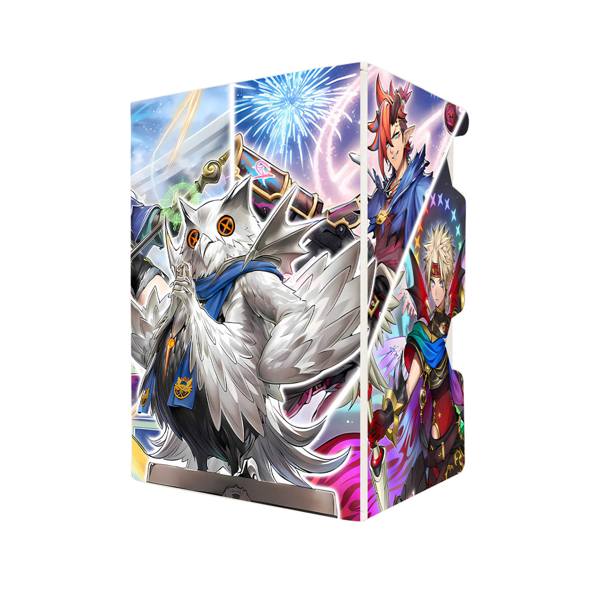 Here's another quality white deck box from LDB Duel featuring our exclusive Artmage Archetype art. Fits all types of trading card games, including Pokémon, Yu-Gi-Oh! and Magic The Gathering. The perfect card holder for the TCG player safely holds up to 100 double-sleeved cards. EVEN in extra thick sleeves. Comes with a pull-out dice tray. Finmel-ygo-magic-digimon-card-protector-gaming-accesories-LDB-Duel