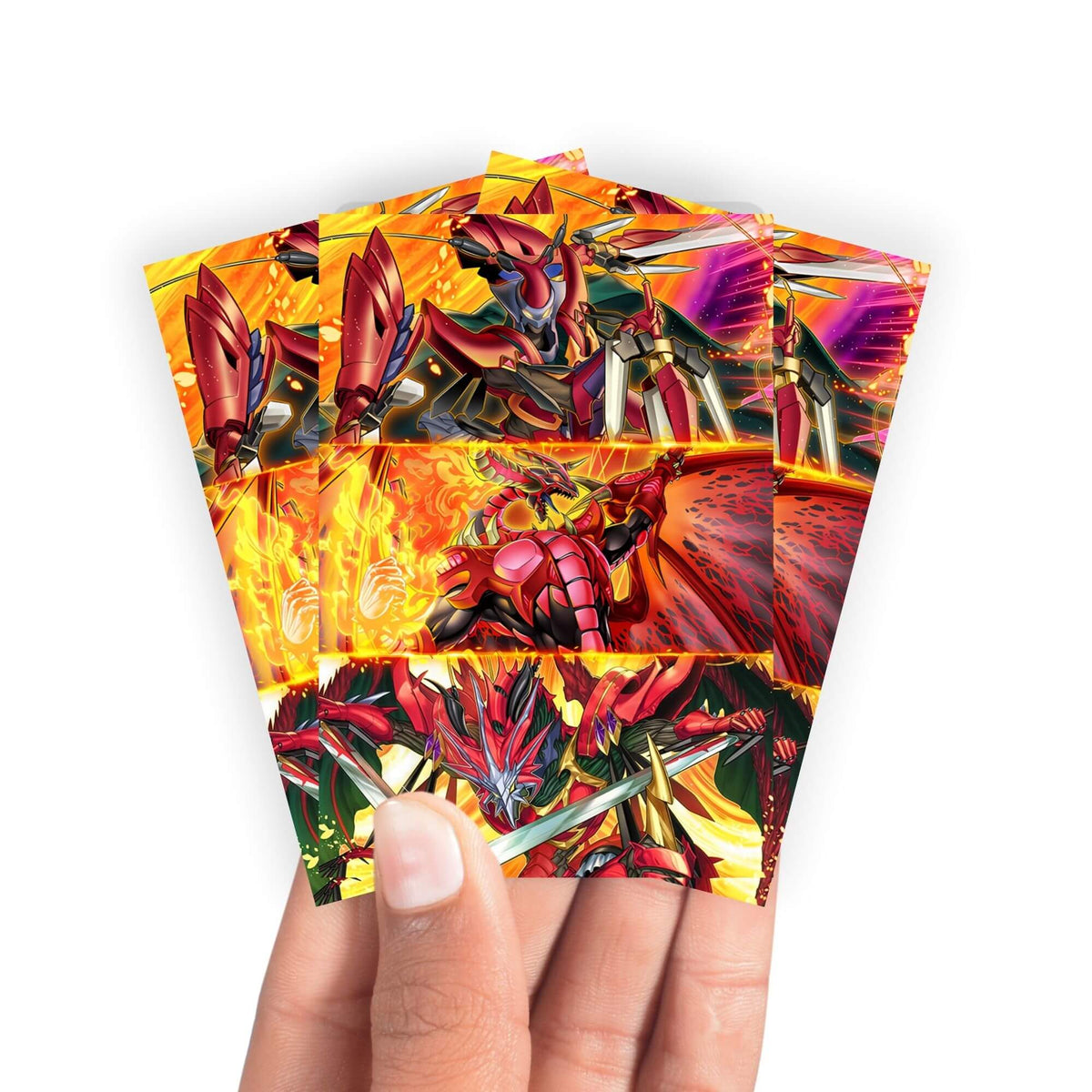 Keep your cards safe and stylish with our borderless card sleeves. Designed edge-to-edge to showcase your artwork, they offer a sleek, modern aesthetic. From LDB Duel, printed with the exclusive Blazing Dominion design for a fresh, premium feel.Crimson-Blader-yugioh-mtg-pokemon-card-protection-standard-japanese-dragon-shield-LDB-Duel-borderless