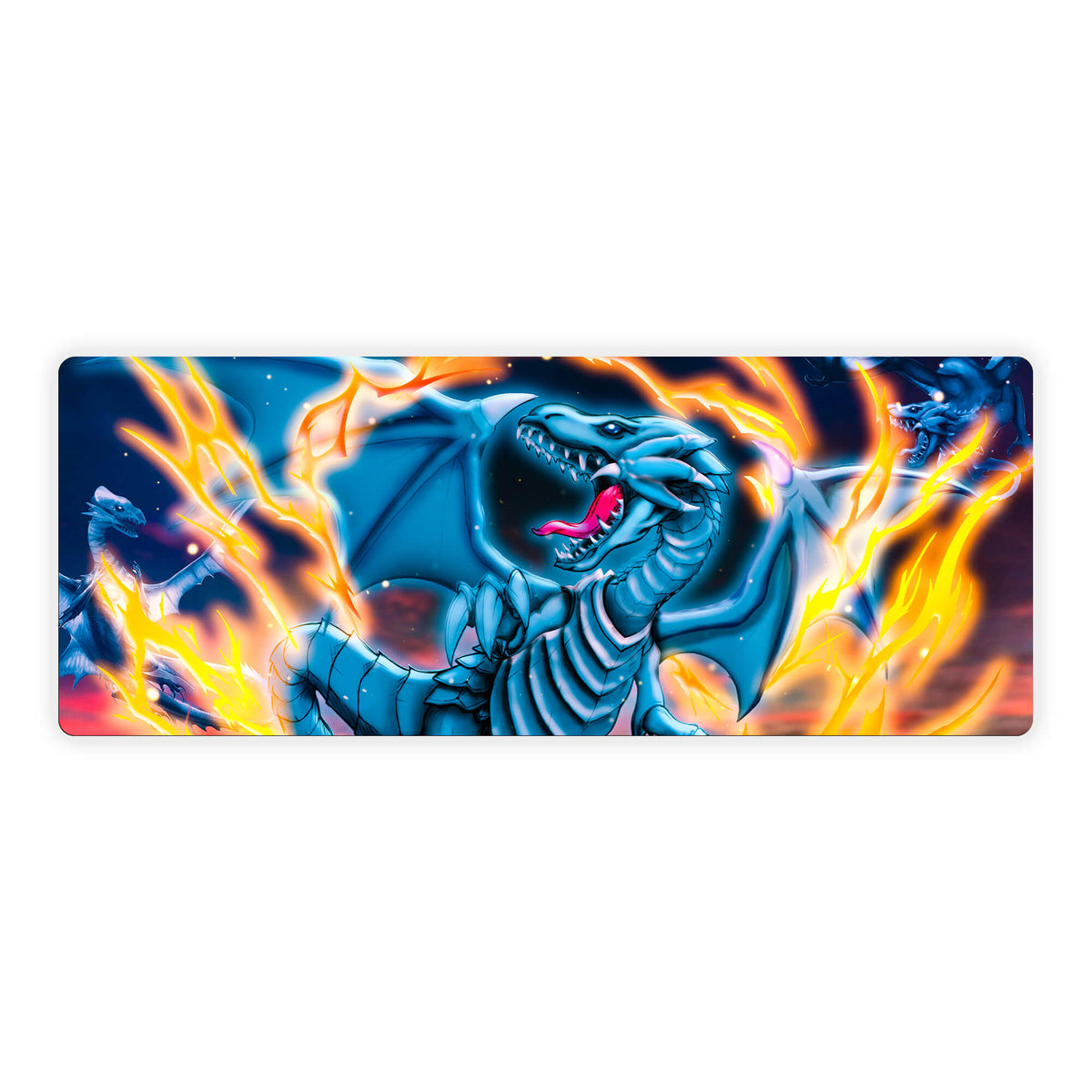 Level up your gaming setup from the LDB Duel featuring our exclusive Blue Dragons Lightning Burst Stream mouse pad! Designed for gamers who value precision and comfort, this 31x12 inch masterpiece boasts a soft cloth surface for ultra-smooth tracking and a non-slip rubber base for stability during intense battles. Stylish, durable, and machine washable, it's the ultimate accessory for your desk.Seto-Kaiba-yugioh-mtg-pokemon-custom-artwork-premium-durable-rubber-ldb-duel