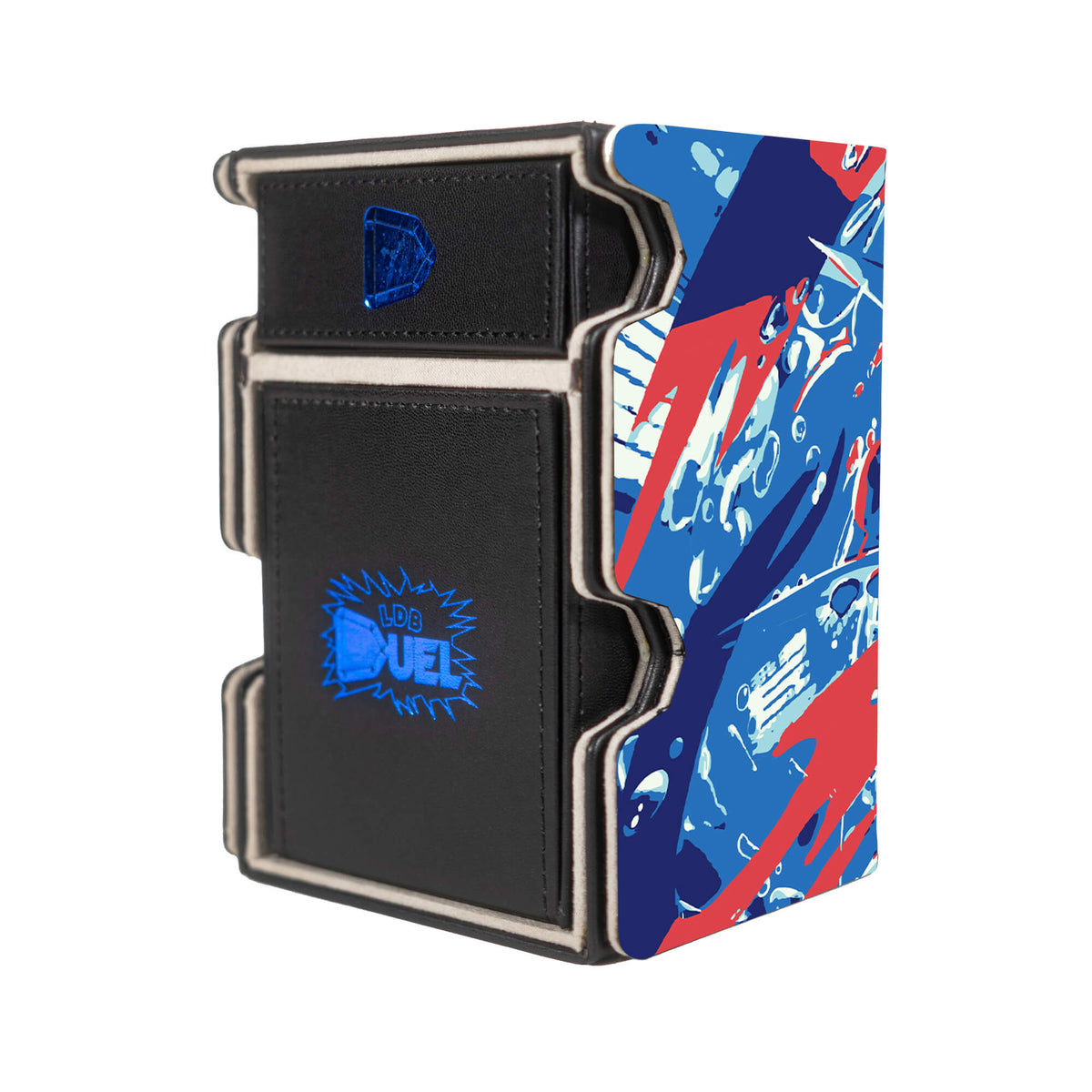 Here is the Right View of the Chaos Rising: Greninja Mach 3 Black Deck Box. Frogadier-pokemon-deck-tray-dice-tray-LDB-Duel