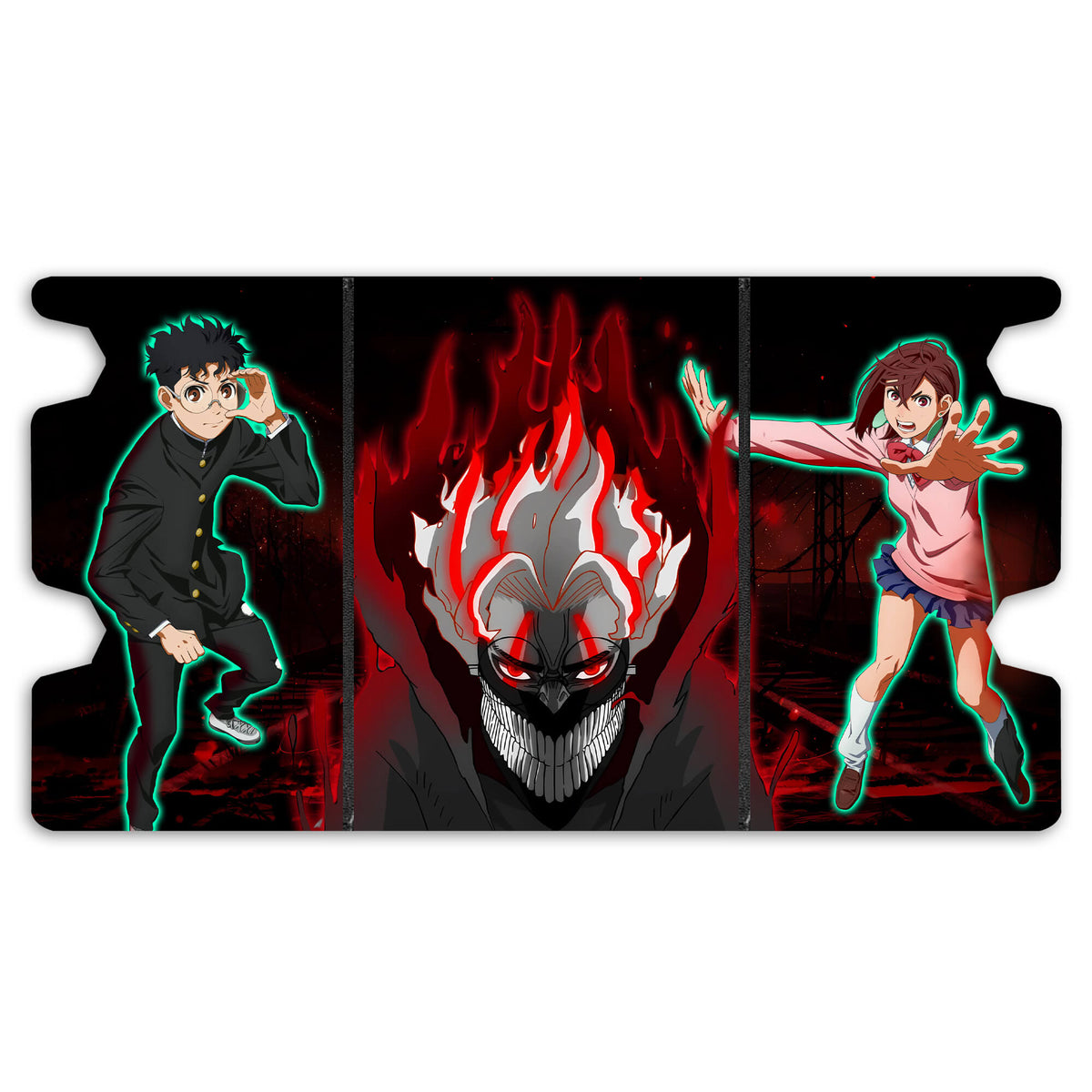 Here is the Full Lid Design of the Dandadan Mach 3 Black Deck Box. Momo-Ayase-yugioh-custom-art-leather-durable-LDB-Duel