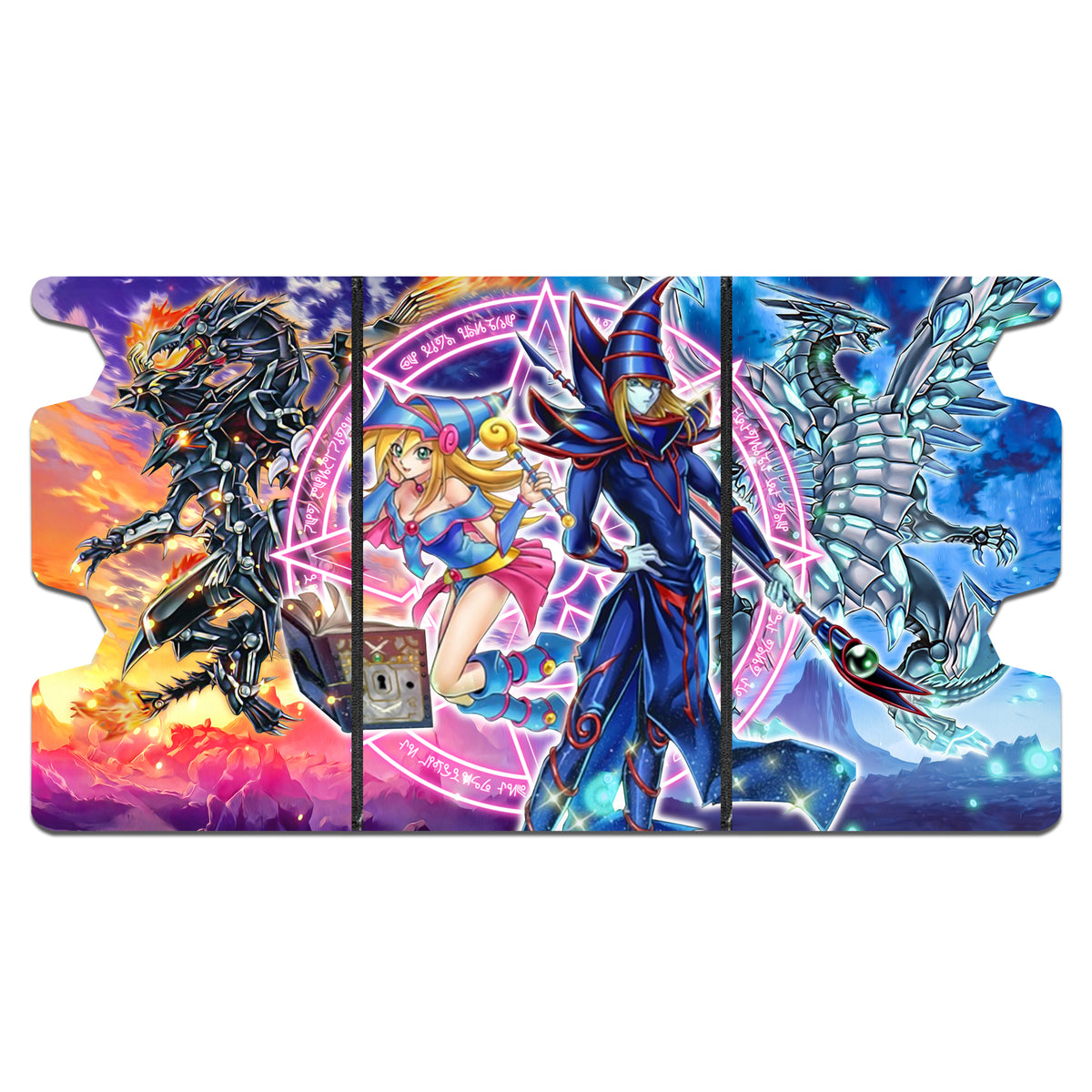 Here is the Full Lid Design of the Dark Magicians Mach 3 Black Deck Box. Atem-yugioh-custom-art-leather-durable-LDB-Duel