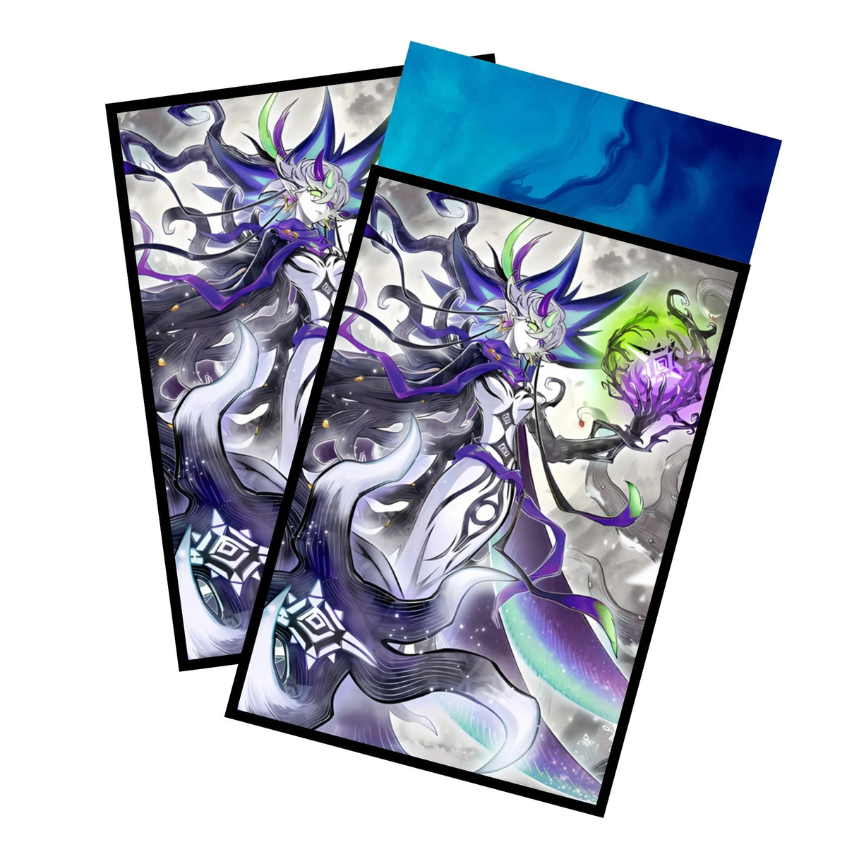 Enhance your cards with our elegant black border card sleeves, featuring a sleek, sophisticated design for a bold, modern aesthetic. From LDB Duel. Perfect for showcasing your collection, these sleeves are printed with our exclusive Diabell, Queen of the White Forest design. Diabell-Queen-yugioh-card-protection-standard-japanese-dragon-shield-LDB-Duel-black
