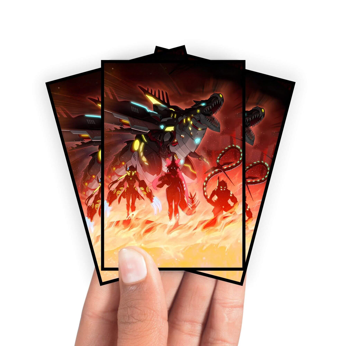 Enhance your cards with our elegant black border card sleeves, featuring a sleek, sophisticated design for a bold, modern aesthetic. From LDB Duel. Perfect for showcasing your collection, these sleeves are printed with our exclusive Dinomorphia Archetype design. Dinomorphia-yugioh-mtg-pokemon-card-protection-standard-japanese-dragon-shield-LDB-Duel-black