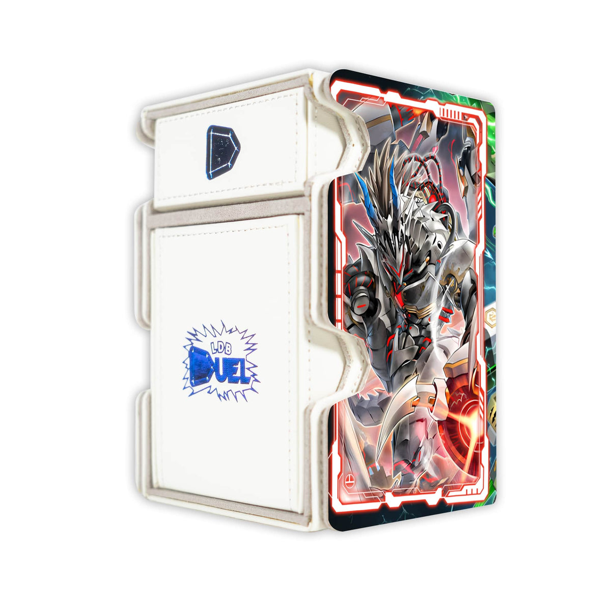 Here is the Right View of the DoomZ Archetype Mach 3 White Deck Box. Amalthe-yugioh-deck-tray-dice-tray-LDB-Duel