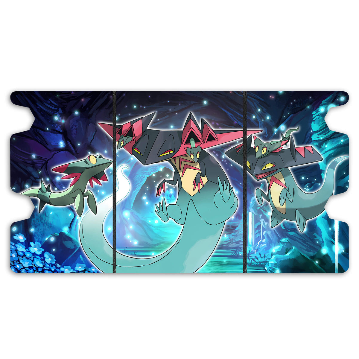 Here is the Full Lid Design of the Dragapult Evolutions Mach 3 Black Deck Box. Drakloak-pokemon-custom-art-leather-durable-LDB-Duel