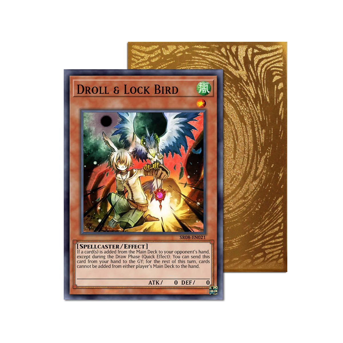 Level up your game with our custom-printed metal orica cards, featuring exclusive Droll & Lock Bird artwork in gold metal. Durable, scratch-resistant, and embossed with the iconic Yu-Gi-Oh! card back, these slim orica cards fit perfectly in card sleeves. Thelematech-Clatis-yugioh-mtg-pokemon-metal-card-embossed-design-custom-artwork-duel-accessories-ldb-duel