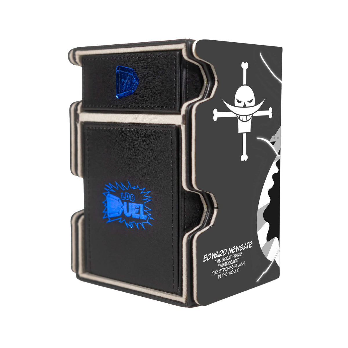 Here is the Right View of the Edward Newgate Mach 3 Black Deck Box. Yonko-onepiece-deck-tray-dice-tray-LDB-Duel