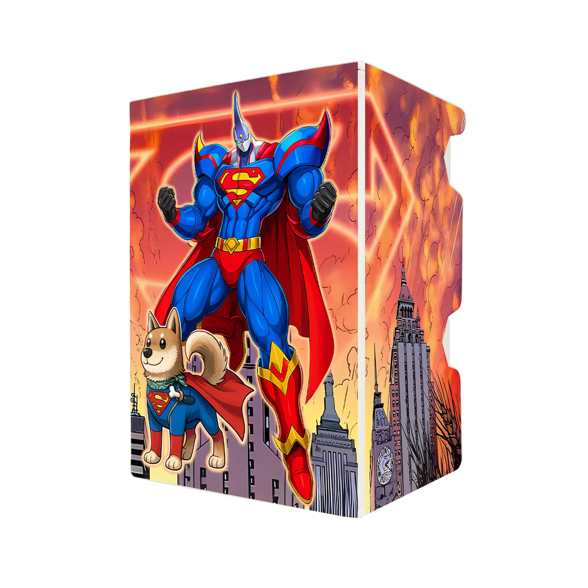 Here's another quality white deck box from LDB Duel featuring our exclusive Elemental HERO Neos Superman art. Fits all types of trading card games, including Pokémon, Yu-Gi-Oh! and Magic The Gathering. The perfect card holder for the TCG player safely holds up to 100 double-sleeved cards. EVEN in extra thick sleeves. Comes with a pull-out dice tray. Justice-League-ygo-magic-digimon-card-protector-gaming-accesories-LDB-Duel
