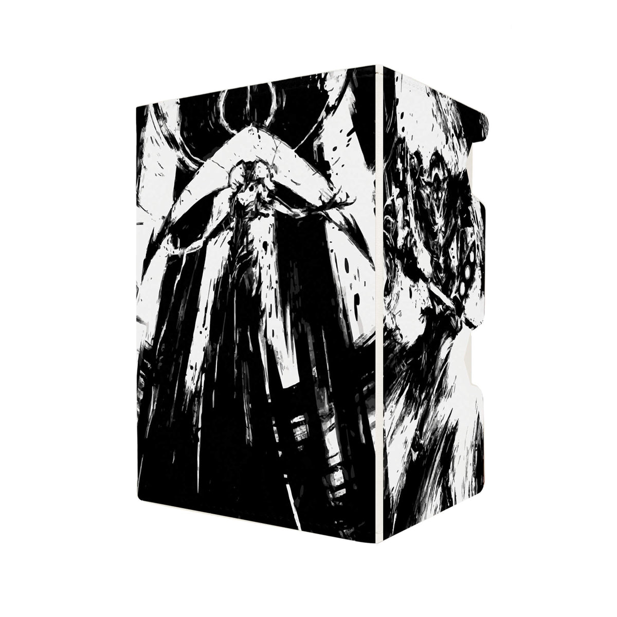 Here's another quality white deck box from LDB Duel featuring our exclusive Elesh Norn, Mother of Machines art. Fits all types of trading card games, including Pokémon, Yu-Gi-Oh! and Magic The Gathering. The perfect card holder for the TCG player safely holds up to 100 double-sleeved cards. EVEN in extra thick sleeves. Comes with a pull-out dice tray. Elesh-Norn-mtg-tcg-accessories-card-storage-LDB-Duel