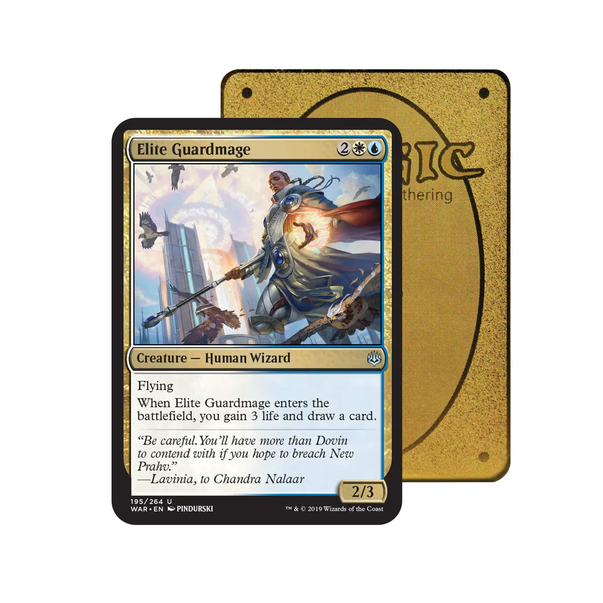 Level up your game with our custom-printed metal orica cards, featuring exclusive Elite Guardmage artwork in gold metal. Durable, scratch-resistant, and embossed with the iconic Yu-Gi-Oh! card back, these slim orica cards fit perfectly in card sleeves. Human-Wizard-mtg-yugioh-pokemon-metal-card-embossed-design-custom-artwork-duel-accessories-ldb-duel