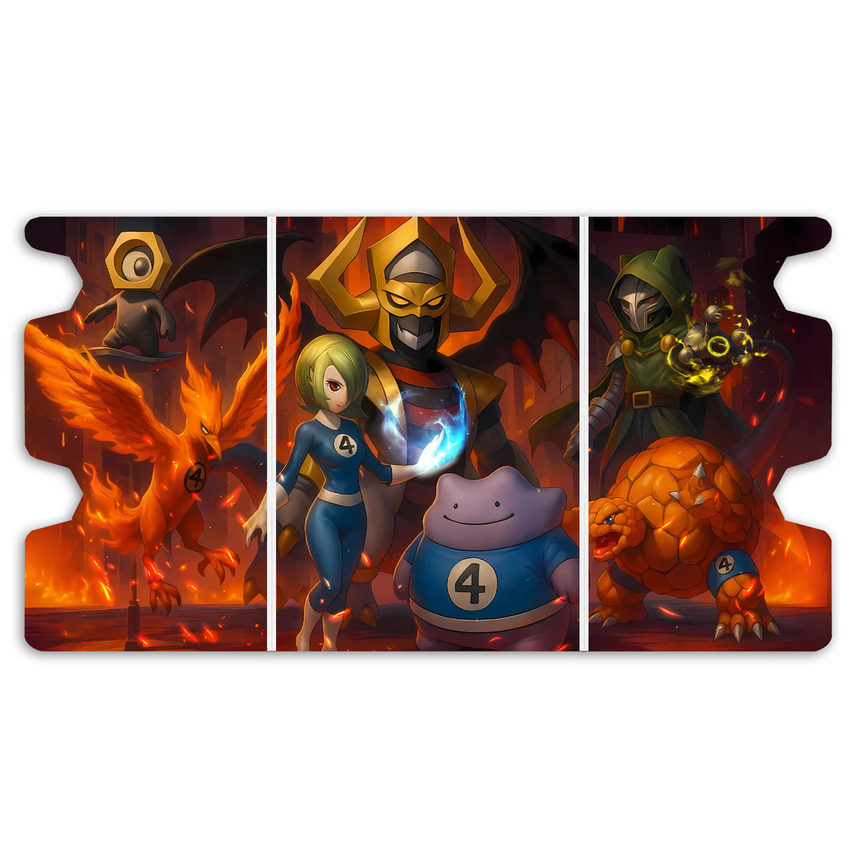 Here is the Full Lid Design of the Fantastic Four x Pokemon Mach 3 White Deck Box. Golem-pokemon-yugioh-custom-deck-portable-collector-LDB-Duel