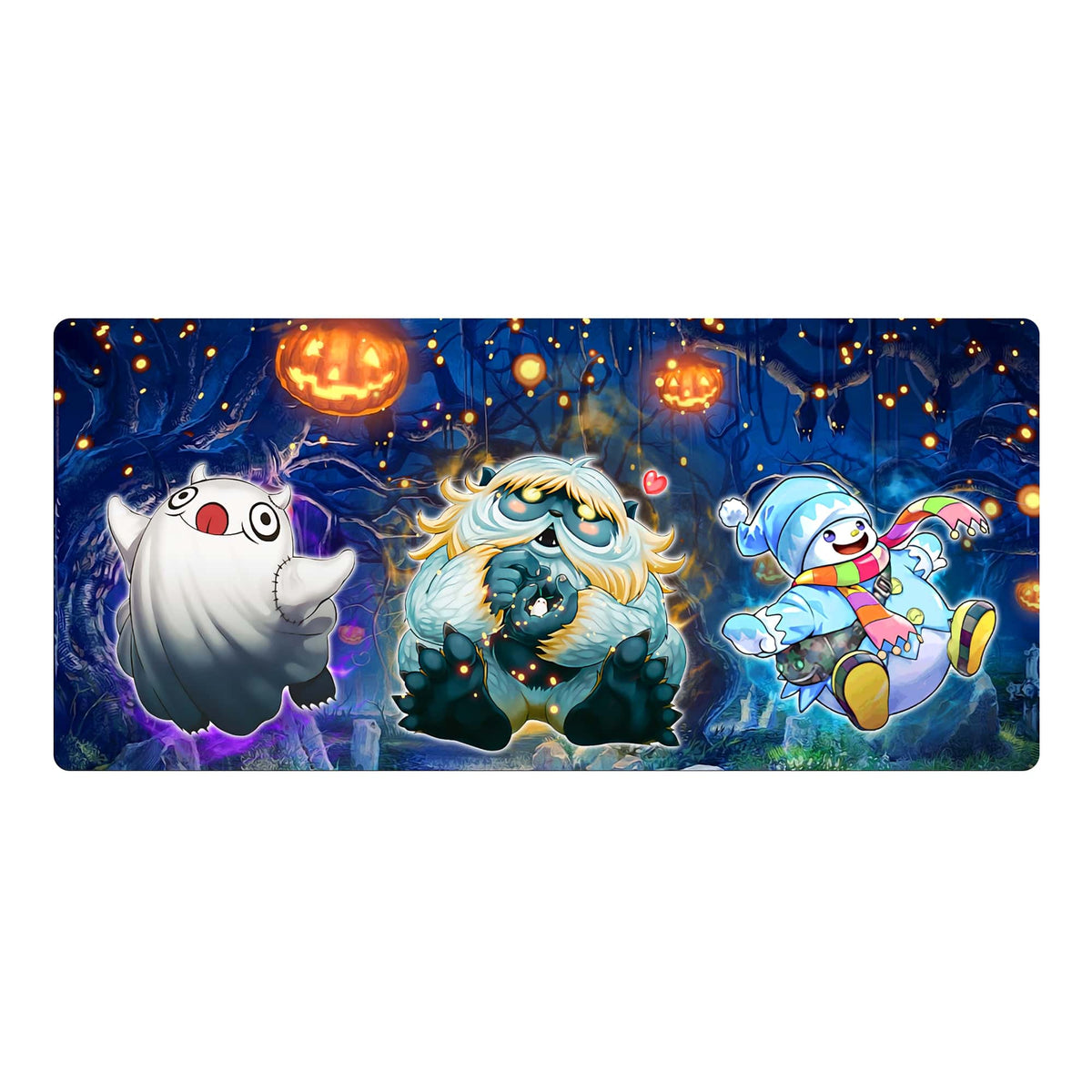 Elevate your gaming experience with LDB Duel featuring our exclusive Ghostrick Monsters mouse pad! Crafted with a smooth cloth surface for unparalleled mouse accuracy and a non-slip rubber base for rock-solid stability, this 35x16-inch masterpiece combines stunning design with top-tier functionality. And with its machine-washable build, keeping it clean is a breeze!Ghost-yugioh-mtg-pokemon-custom-artwork-premium-durable-rubber-ldb-duel