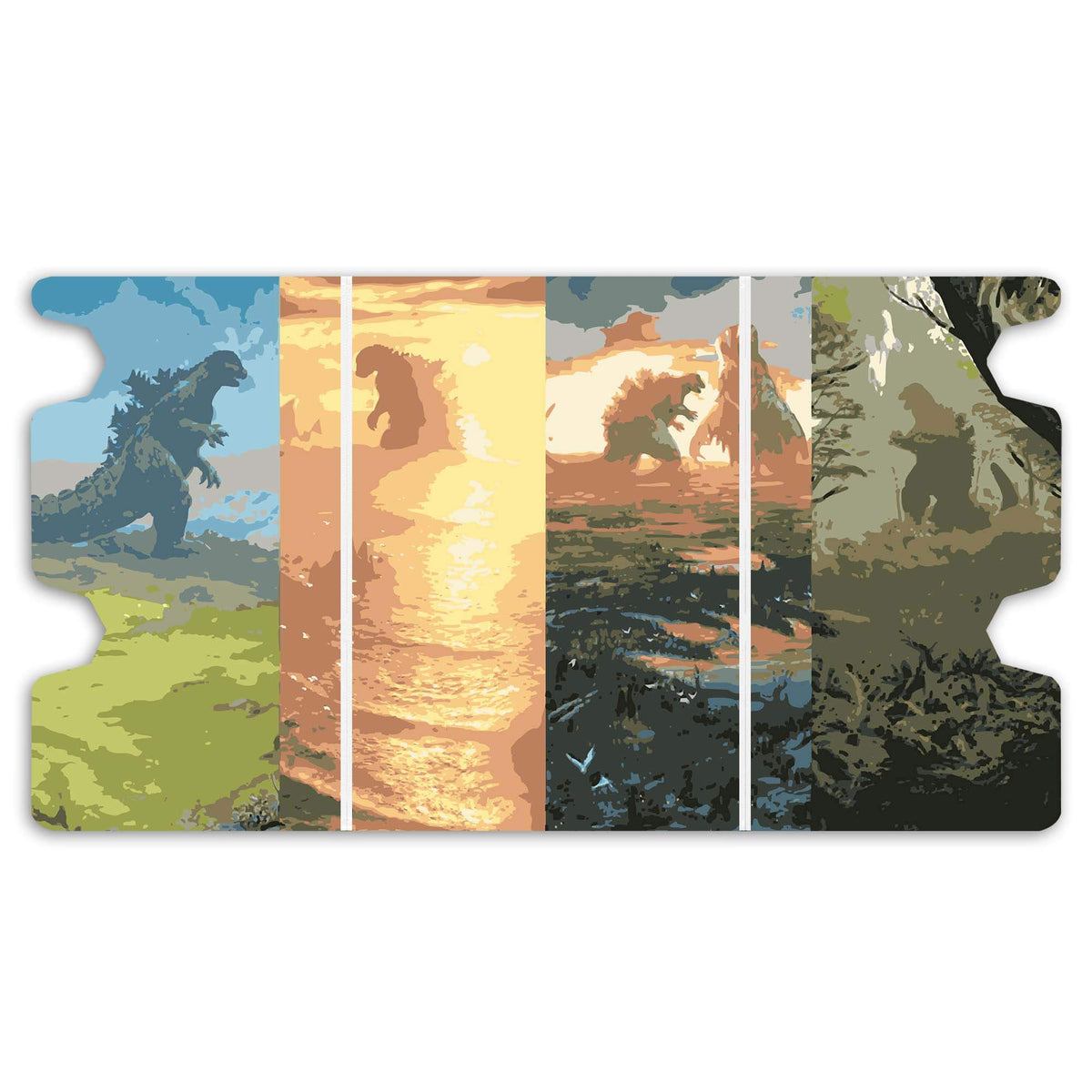 Here is the Full Lid Design of the Godzilla Lands Mach 3 White Deck Box. King-Monsters-mtg-custom-deck-portable-collector-LDB-Duel