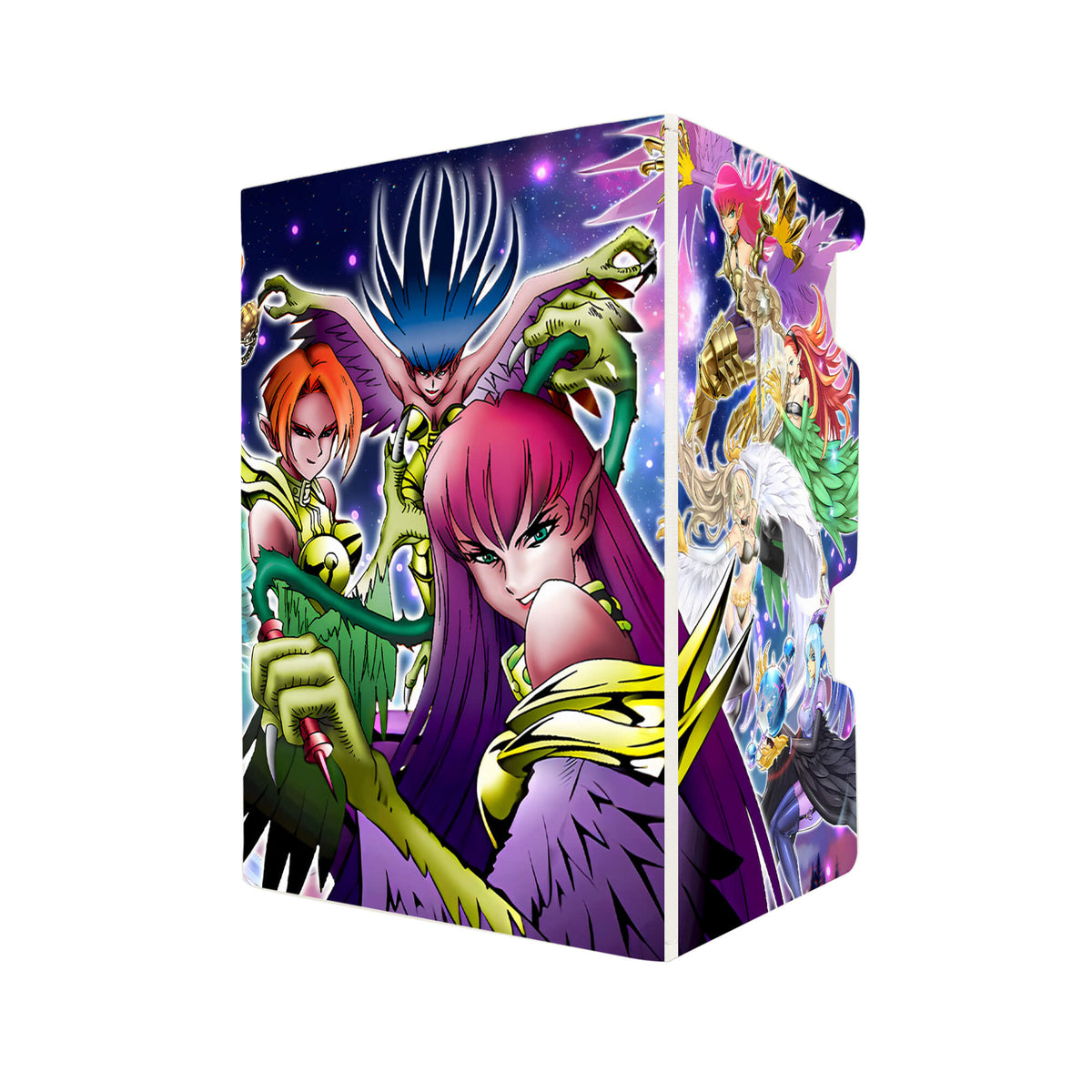 Here's another quality white deck box from LDB Duel featuring our exclusive Harpie Archetype art. Fits all types of trading card games, including Pokémon, Yu-Gi-Oh! and Magic The Gathering. The perfect card holder for the TCG player safely holds up to 100 double-sleeved cards. EVEN in extra thick sleeves. Comes with a pull-out dice tray. Harpie-Oracle-ygo-magic-digimon-card-protector-gaming-accesories-LDB-Duel