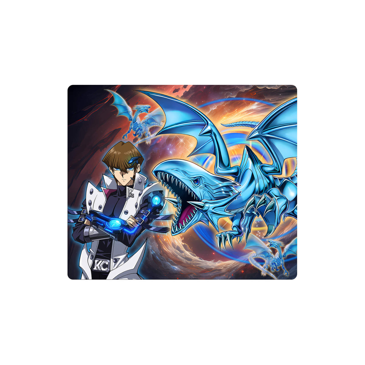 Enhance your gaming setup with our exclusive artwork Heart of the Blue Eyes mouse pad! Featuring a soft cloth surface for precise mouse tracking and a durable rubber base for a stable grip, this 10x8.5 inch mouse pad is the perfect blend of style and performance. Plus, it's machine washable for easy maintenance! Blue-Eyes-yugioh-mtg-pokemon-custom-artwork-premium-durable-rubber-ldb-duel