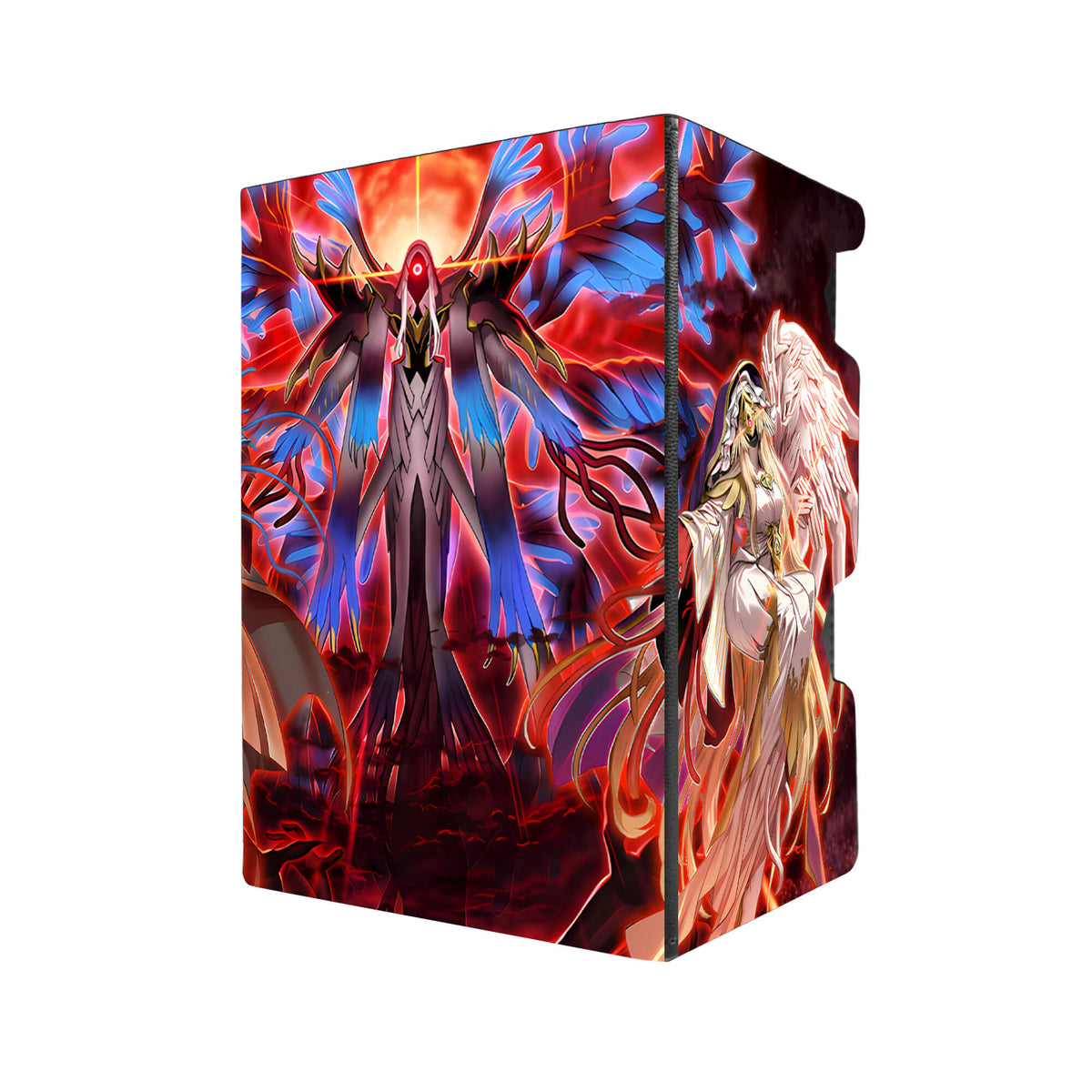 Here's another quality black deck box from LDB Duel featuring our exclusive Hecahands Archetype art. Fits all types of trading card games, including Pokémon, Yu-Gi-Oh! and Magic The Gathering. The perfect card holder for the TCG player safely holds up to 100 double-sleeved cards. EVEN in extra thick sleeves. Comes with a pull-out dice tray. Hecatoncheire-yugioh-tcg-accessories-card-storage-LDB-Duel