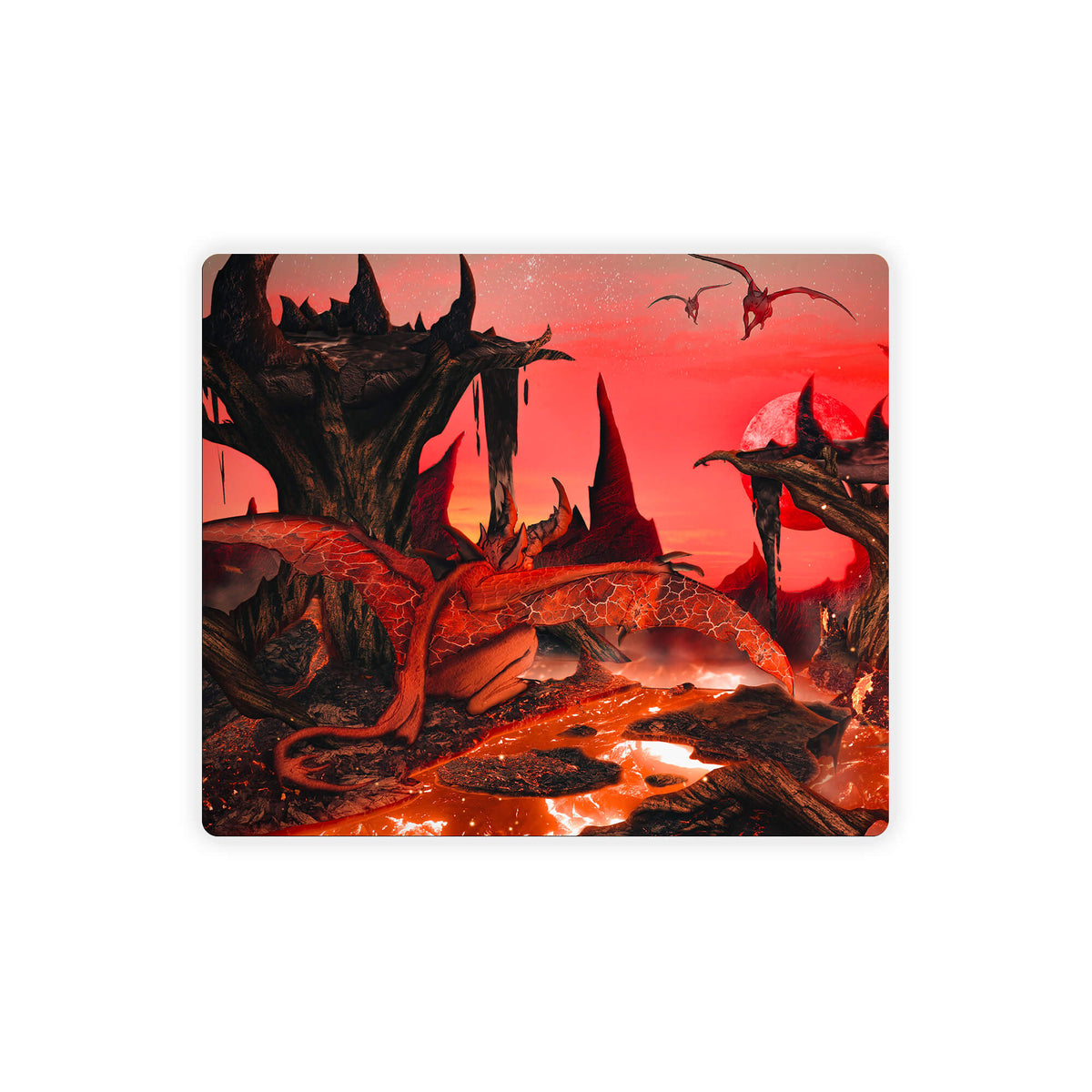 Enhance your gaming setup with our exclusive artwork Hell Demon & Devil Creature mouse pad! Featuring a soft cloth surface for precise mouse tracking and a durable rubber base for a stable grip, this 10x8.5 inch mouse pad is the perfect blend of style and performance. Plus, it's machine washable for easy maintenance! Red-demon-yugioh-mtg-pokemon-custom-artwork-premium-durable-rubber-ldb-duel