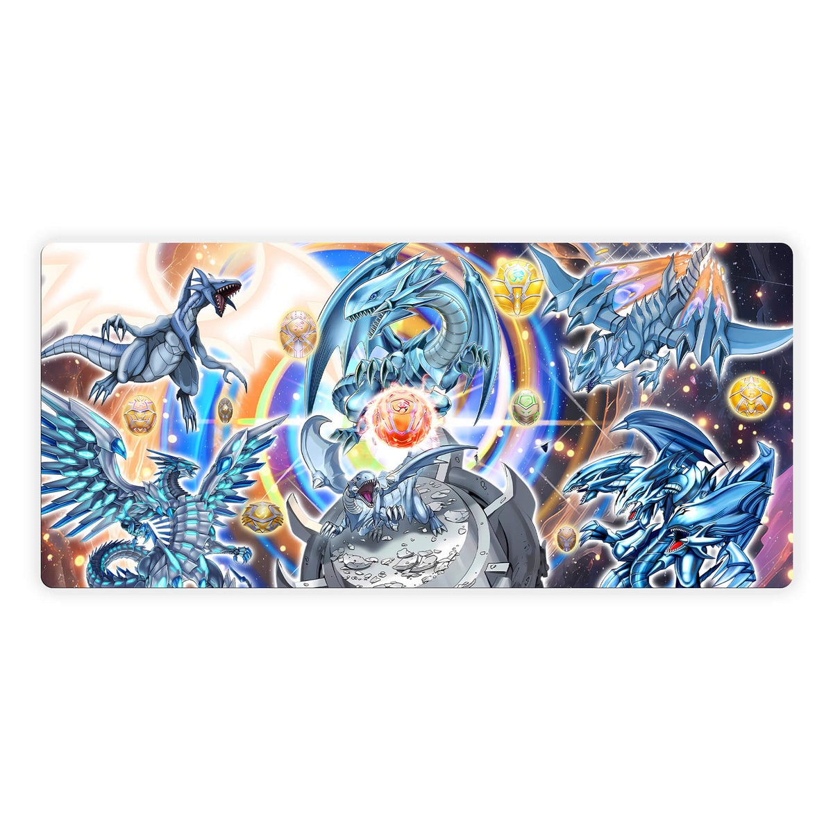 Elevate your gaming experience with LDB Duel featuring our exclusive Heratic Seals Blue Eyes White Dragon mouse pad! Crafted with a smooth cloth surface for unparalleled mouse accuracy and a non-slip rubber base for rock-solid stability, this 35x16-inch masterpiece combines stunning design with top-tier functionality. And with its machine-washable build, keeping it clean is a breeze!Malefic-Blue-Eyes-yugioh-mtg-pokemon-custom-artwork-premium-durable-rubber-ldb-duel