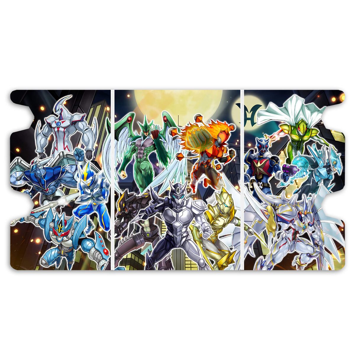 Here is the Full Lid Design of the Heroes in the City Mach 3 White Deck Box. Avian-yugioh-custom-deck-portable-collector-LDB-Duel