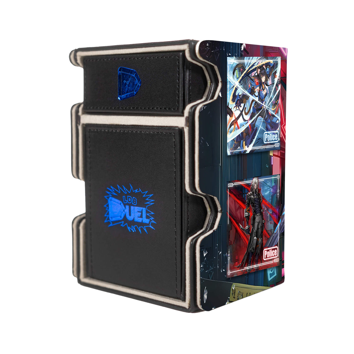 Here is the Right View of the K9 Archetype Mach 3 Black Deck Box. Lupis-yugioh-deck-tray-dice-tray-LDB-Duel