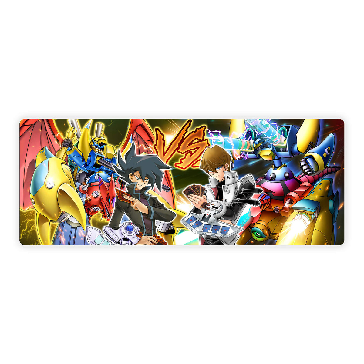 Level up your gaming setup from the LDB Duel featuring our exclusive Seto Kaiba VS Chazz Princeton mouse pad! Designed for gamers who value precision and comfort, this 31x12 inch masterpiece boasts a soft cloth surface for ultra-smooth tracking and a non-slip rubber base for stability during intense battles. Stylish, durable, and machine washable, it's the ultimate accessory for your desk.B-Buster-Drake-yugioh-mtg-pokemon-custom-artwork-premium-durable-rubber-ldb-duel