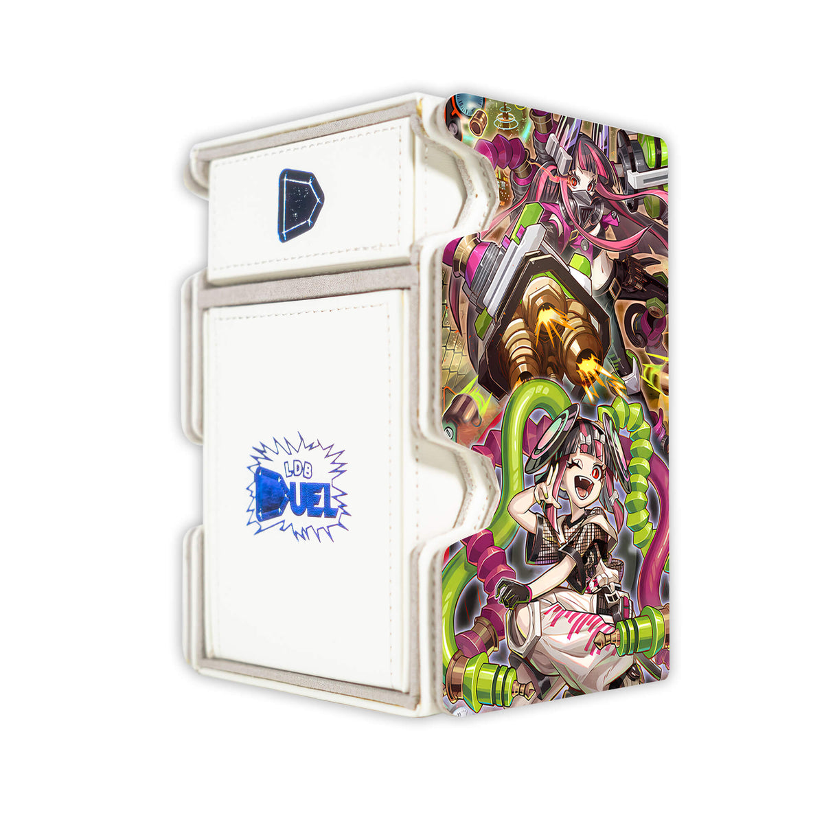 Here is the Right View of the Kewl Tune Archetype Mach 3 White Deck Box. Mix-yugioh-deck-tray-dice-tray-LDB-Duel