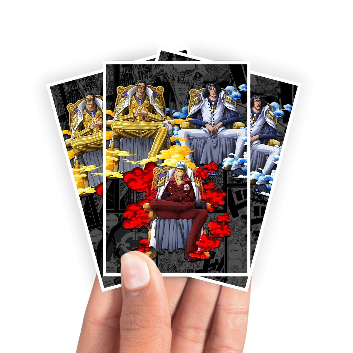 Protect and enhance your cards with our clean and crisp white border card sleeves. Featuring a minimalist design that complements any artwork, these sleeves offer a bright, timeless look. From LDB Duel. Printed with our exclusive Marine Admirals design for a fresh and premium finish. Admirals-onepiece-card-protection-standard-japanese-dragon-shield-LDB-Duel-white