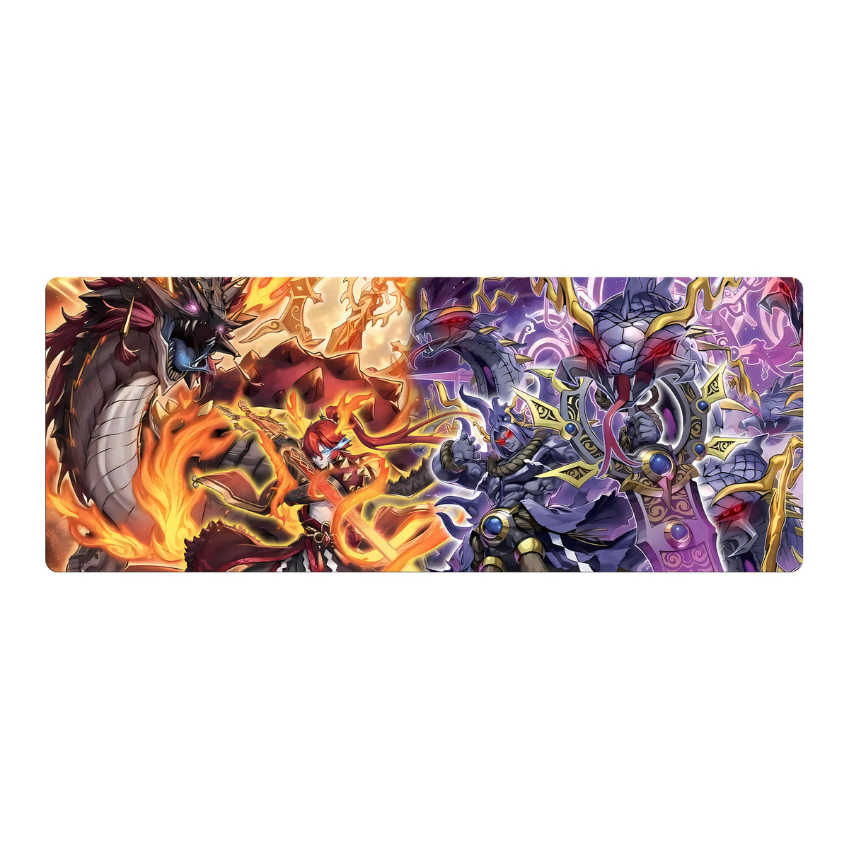 Level up your gaming setup from the LDB Duel featuring our exclusive Mitsurigi no Mikoto mouse pad! Designed for gamers who value precision and comfort, this 31x12 inch masterpiece boasts a soft cloth surface for ultra-smooth tracking and a non-slip rubber base for stability during intense battles. Stylish, durable, and machine washable, it's the ultimate accessory for your desk.Kusanagi-yugioh-mtg-pokemon-custom-artwork-premium-durable-rubber-ldb-duel