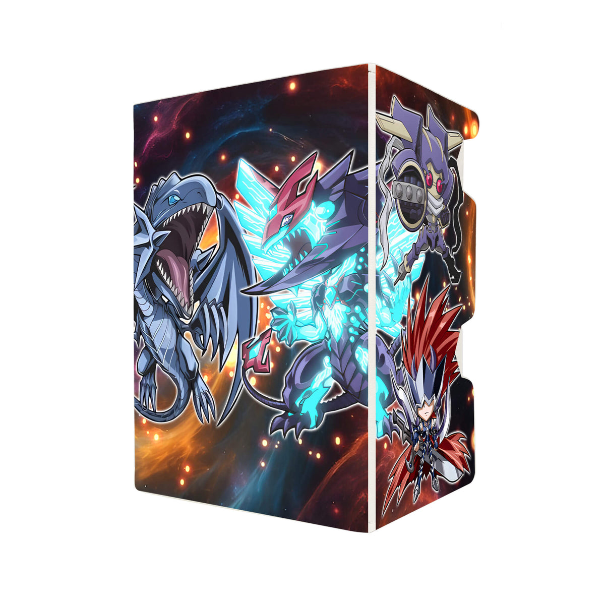 Here's another quality white deck box from LDB Duel featuring our exclusive Monster Mayhem art. Fits all types of trading card games, including Pokémon, Yu-Gi-Oh! and Magic The Gathering. The perfect card holder for the TCG player safely holds up to 100 double-sleeved cards. EVEN in extra thick sleeves. Comes with a pull-out dice tray. Junk-Warrior-ygo-magic-digimon-card-protector-gaming-accesories-LDB-Duel