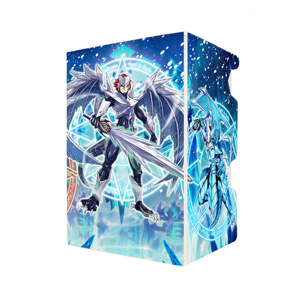 Here's another quality white deck box from LDB Duel featuring our exclusive Nekroz Archetype art. Fits all types of trading card games, including Pokémon, Yu-Gi-Oh! and Magic The Gathering. The perfect card holder for the TCG player safely holds up to 100 double-sleeved cards. EVEN in extra thick sleeves. Comes with a pull-out dice tray. Clausolas-ygo-magic-digimon-card-protector-gaming-accesories-LDB-Duel