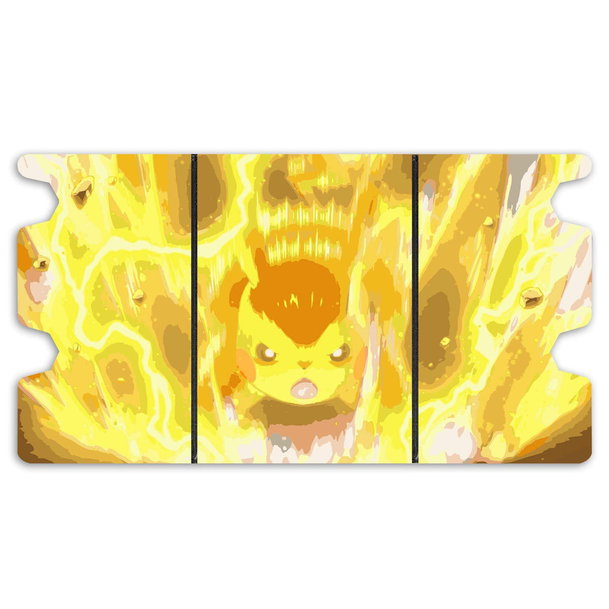 Here is the Full Lid Design of the Pikachu Mach 3 Black Deck Box. Raichu-pokemon-custom-art-leather-durable-LDB-Duel