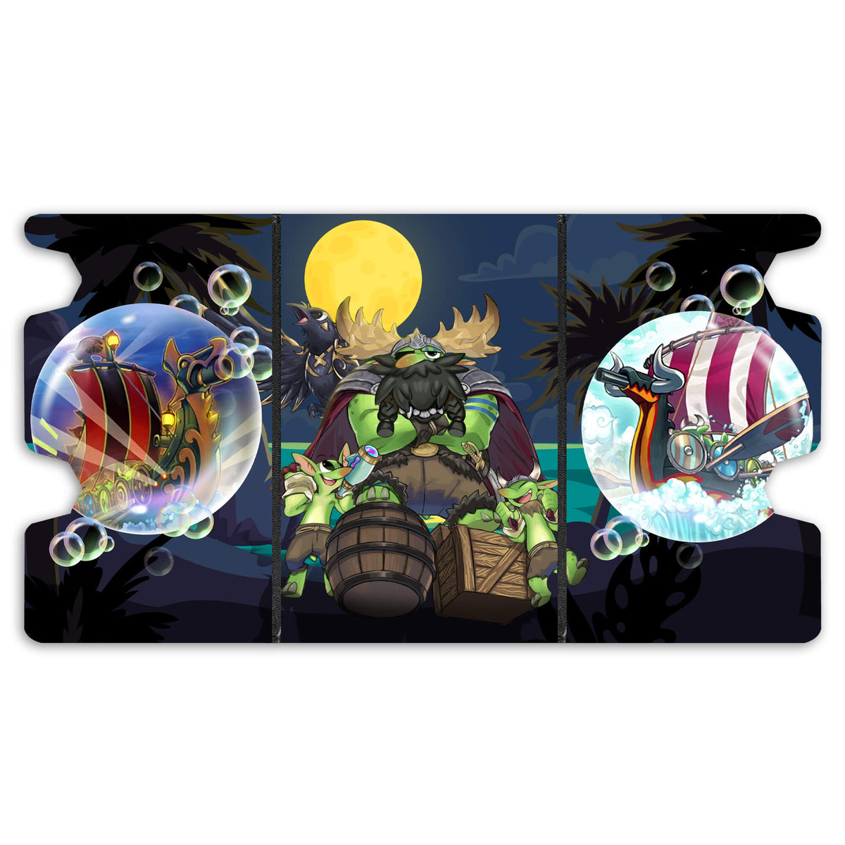 Here is the Full Lid Design of the Plunder Patroll Mach 3 Black Deck Box. shipwright-yugioh-custom-art-leather-durable-LDB-Duel