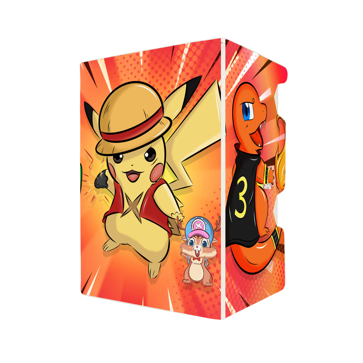 Here's another quality white deck box from LDB Duel featuring our exclusive Pocket Monster Trio art. Fits all types of trading card games, including Pokémon, Yu-Gi-Oh! and Magic The Gathering. The perfect card holder for the TCG player safely holds up to 100 double-sleeved cards. EVEN in extra thick sleeves. Comes with a pull-out dice tray. Pokemon-ygo-magic-digimon-card_protector-gaming-accesories-LDB-Duel