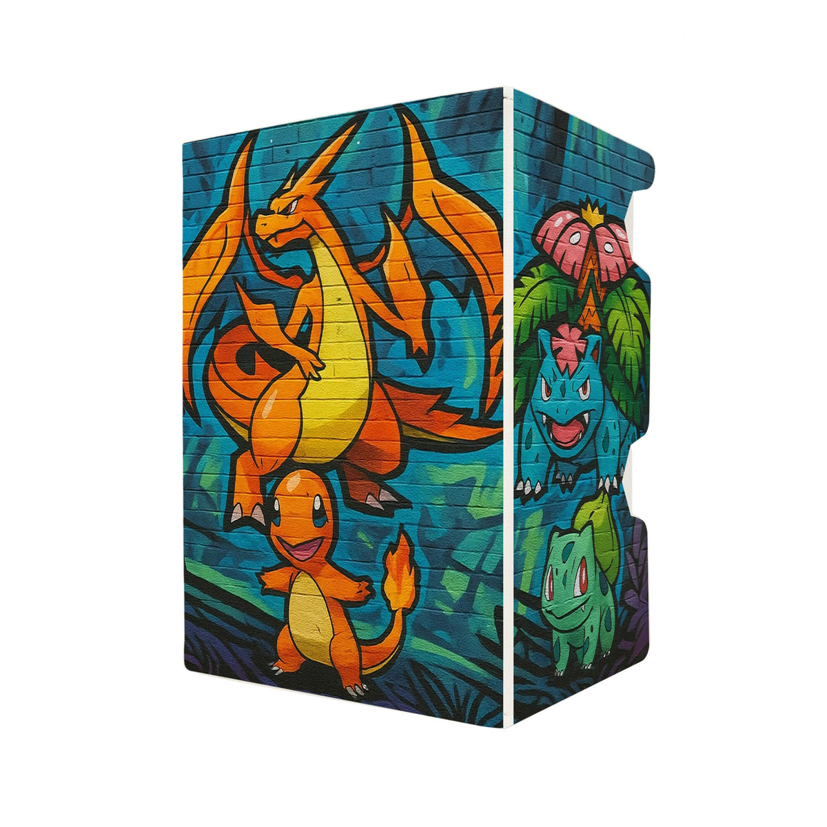 Here's another quality white deck box from LDB Duel featuring our exclusive Pokemon Mega Evolution Y art. Fits all types of trading card games, including Pokémon, Yu-Gi-Oh! and Magic The Gathering. The perfect card holder for the TCG player safely holds up to 100 double-sleeved cards. EVEN in extra thick sleeves. Comes with a pull-out dice tray. Charmander-pokemon-ygo-magic-digimon-card-protector-gaming-accesories-LDB-Duel
