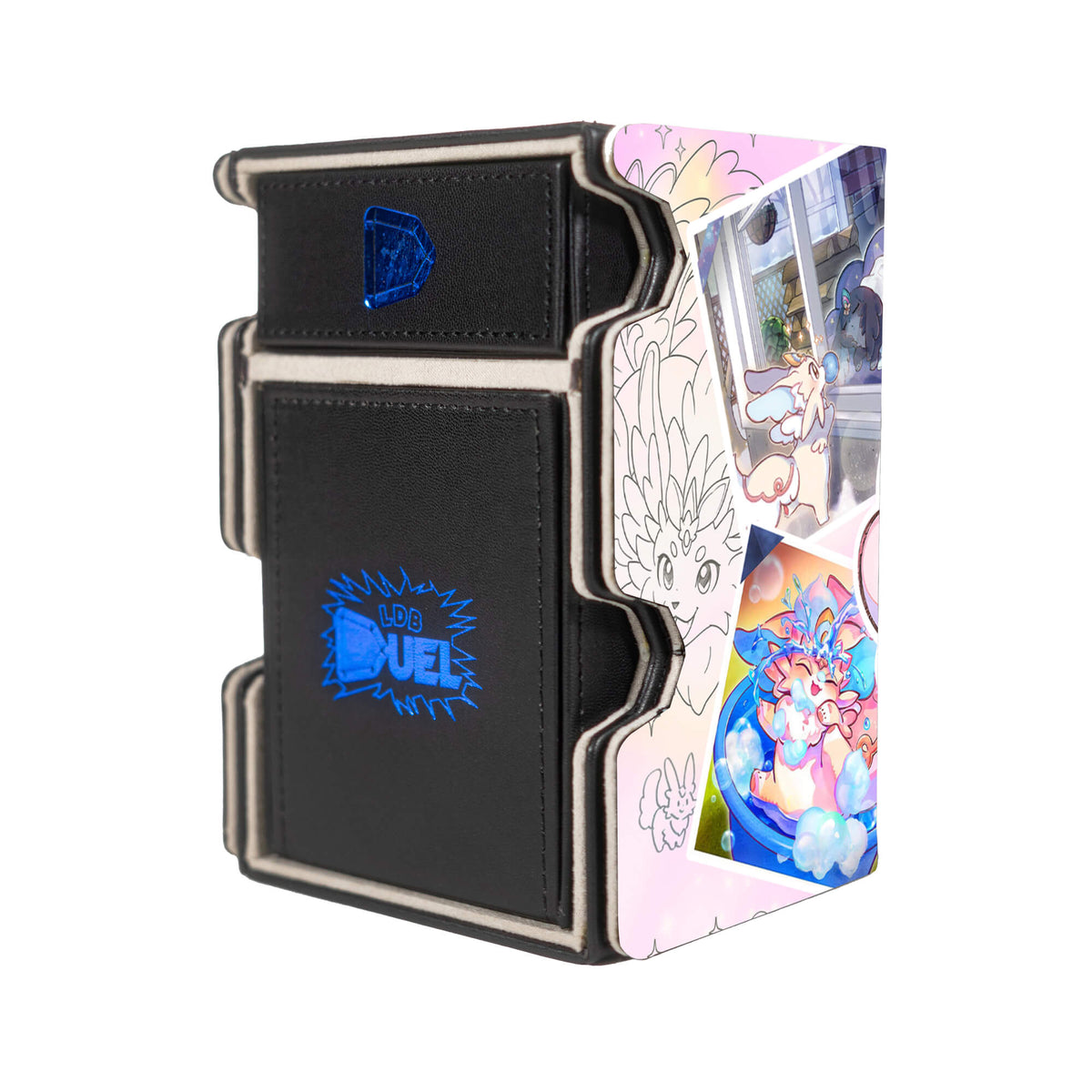 Here is the Right View of the Purrely Mach 3 Black Deck Box. Epurrely-Beauty-yugioh-deck-tray-dice-tray-LDB-Duel