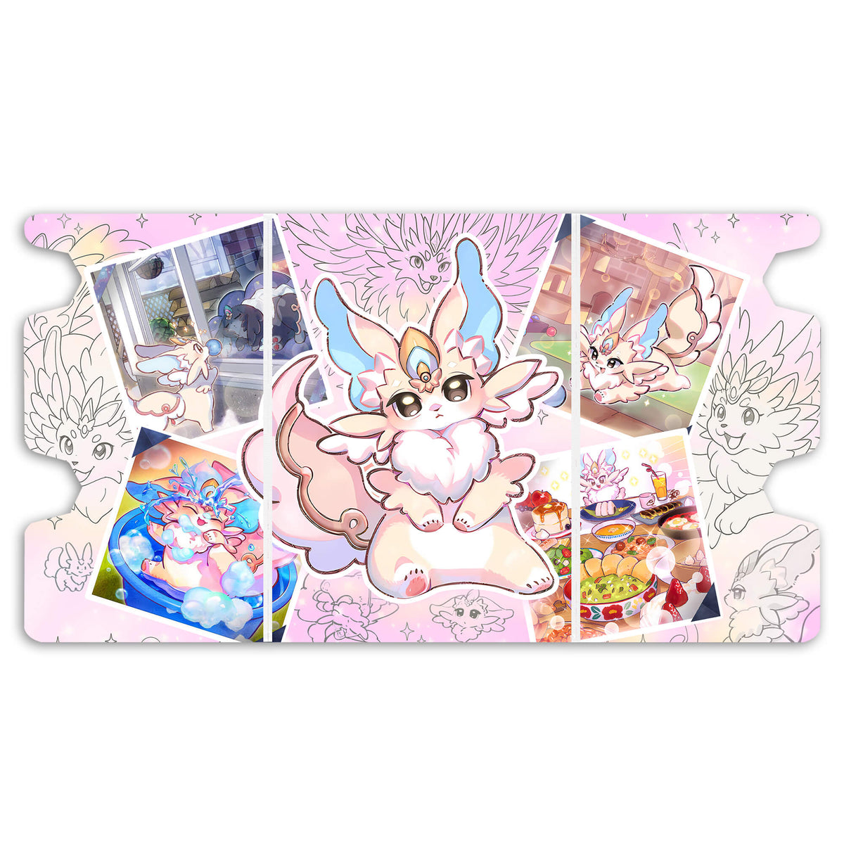 Here is the Full Lid Design of the Purrely Mach 3 White Deck Box. Epurrely-Beauty-yugioh-custom-deck-portable-collector-LDB-Duel