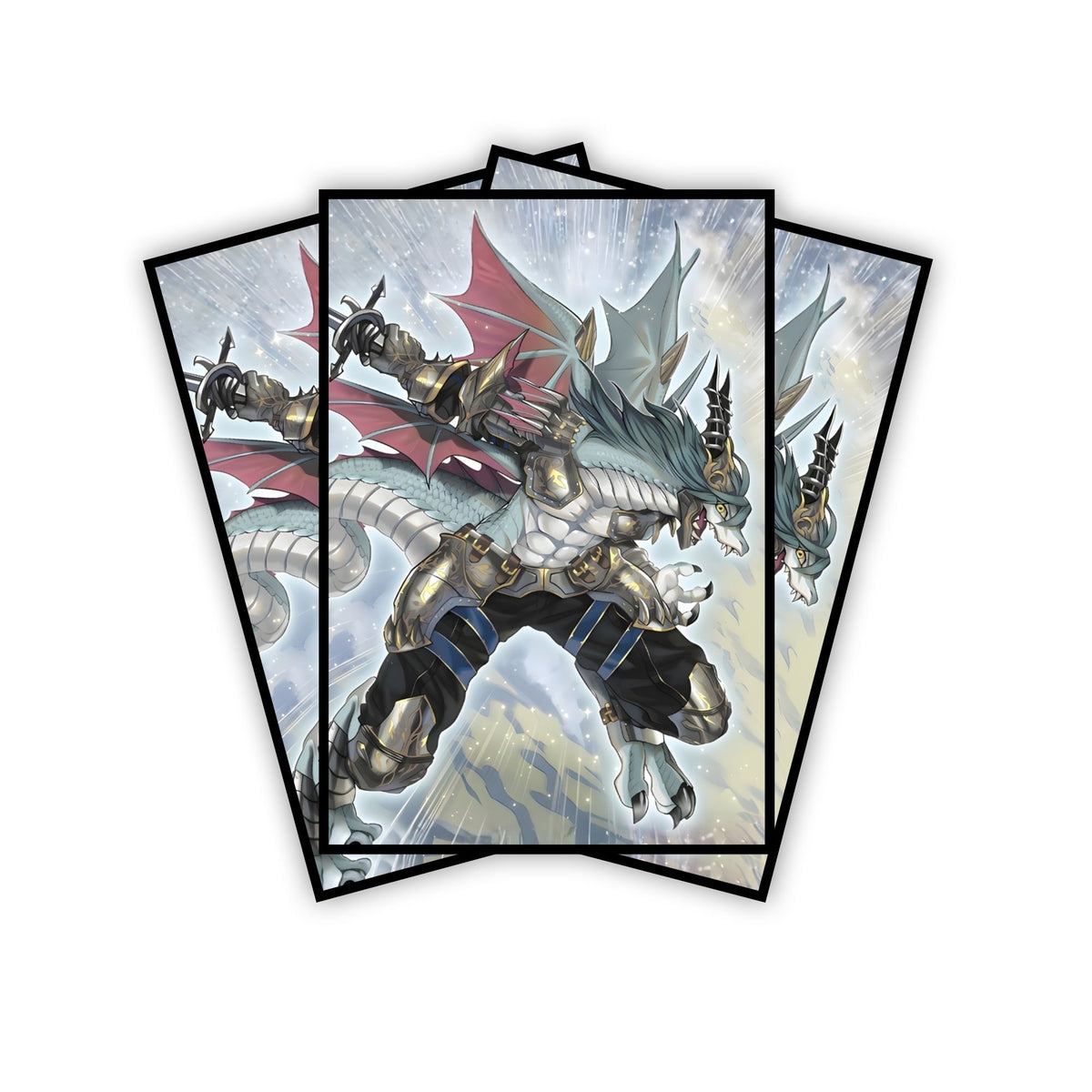 Enhance your cards with our elegant black border card sleeves, featuring a sleek, sophisticated design for a bold, modern aesthetic. From LDB Duel. Perfect for showcasing your collection, these sleeves are printed with our exclusive Rafale, Champion Fur Hire design. Fur-Hire-yugioh-mtg-pokemon-card-protection-standard-japanese-dragon-shield-LDB-Duel-black