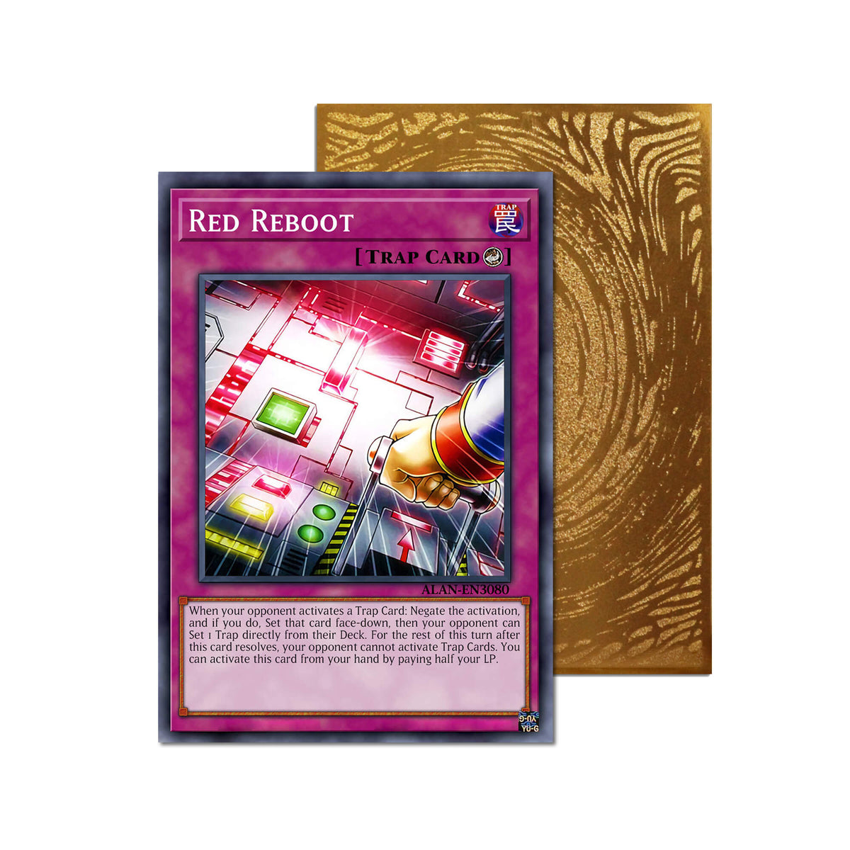 Level up your game with our custom-printed metal orica cards, featuring exclusive Red Reboot artwork in gold metal. Durable, scratch-resistant, and embossed with the iconic Yu-Gi-Oh! card back, these slim orica cards fit perfectly in card sleeves. Paleozoic-yugioh-mtg-pokemon-metal-card-embossed-design-custom-artwork-duel-accessories-ldb-duel