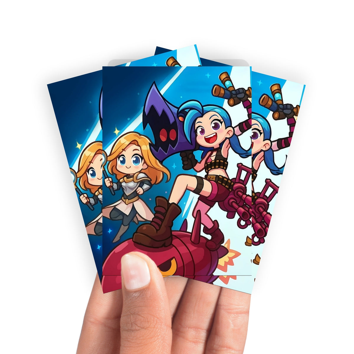 Keep your cards safe and stylish with our borderless card sleeves. Designed edge-to-edge to showcase your artwork, they offer a sleek, modern aesthetic. From LDB Duel, printed with the exclusive Riftbound | League of Legends design for a fresh, premium feel.Champion-yugioh-mtg-pokemon-card-protection-standard-japanese-dragon-shield-LDB-Duel-borderless