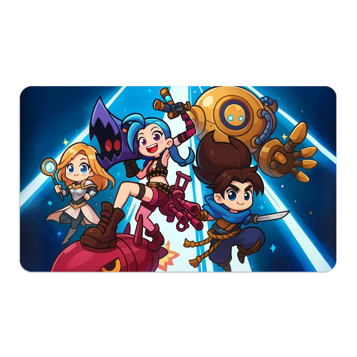 Tapis De Jeu Riftbound TCG : League Of Legends - Jinx, Néoprène 61x35,6 Cm, Bordure Cousue - 4