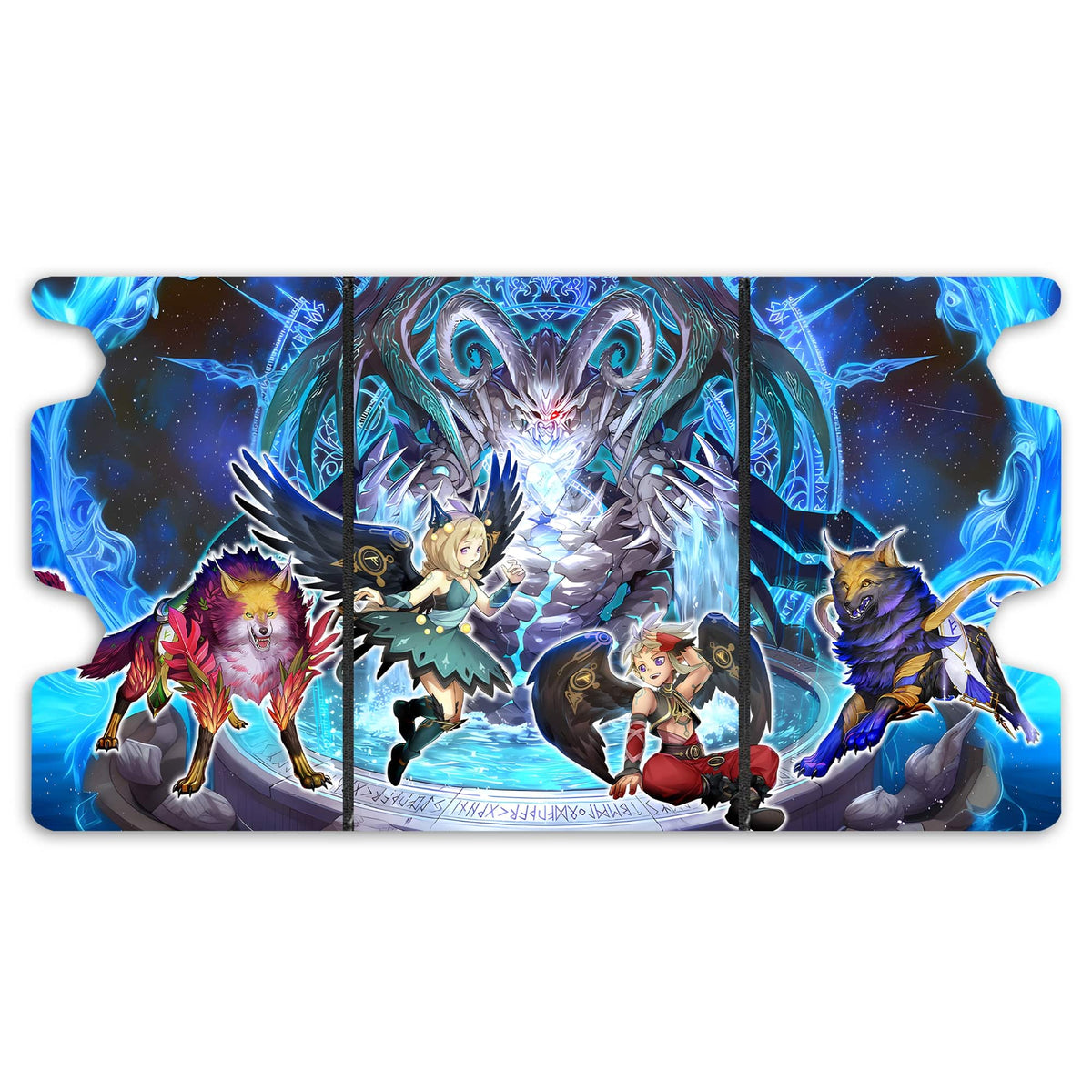 Here is the Full Lid Design of the Runick Archetype Mach 3 Black Deck Box. Runick-Fountain-yugioh-custom-art-leather-durable-LDB-Duel