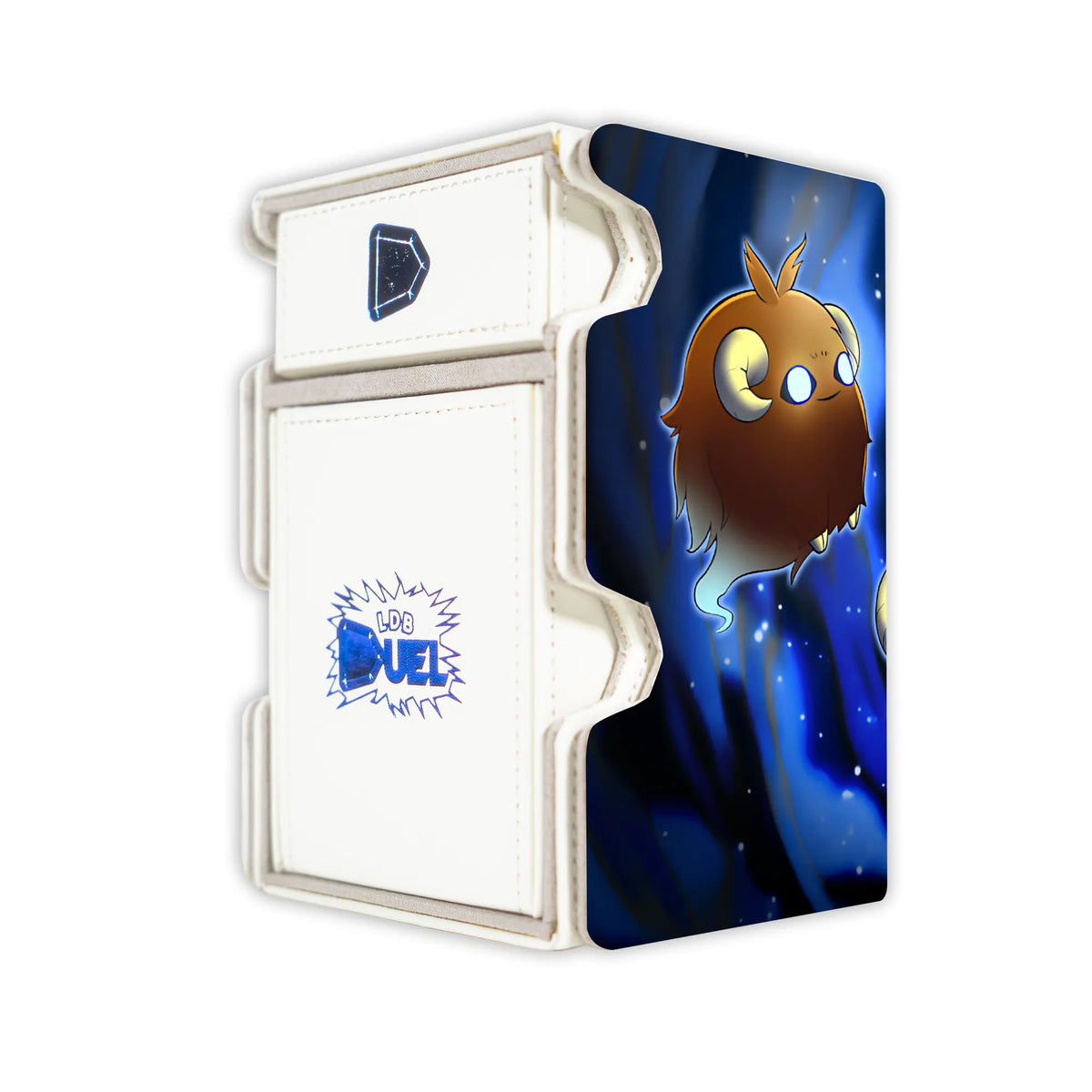 Here is the Right View of the Scapeghost Mach 3 White Deck Box. Stray-Lambs-yugioh-deck-tray-dice-tray-LDB-Duel