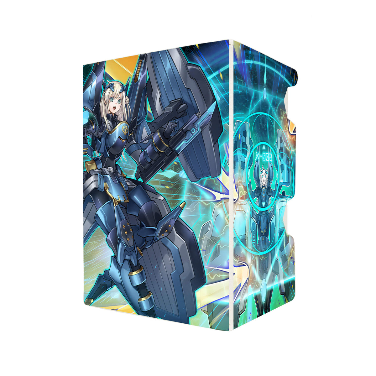 Here's another quality white deck box from LDB Duel featuring our exclusive Sky Striker Ace - Shizuku art. Fits all types of trading card games, including Pokémon, Yu-Gi-Oh! and Magic The Gathering. The perfect card holder for the TCG player safely holds up to 100 double-sleeved cards. EVEN in extra thick sleeves. Comes with a pull-out dice tray. Sky-Striker-yugioh-tcg-accessories-card-storage-LDB-Duel