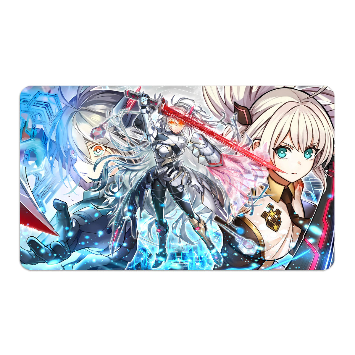 Transform your dueling experience with LDB Duel featuring our exclusive art Sky Striker Ace - Zero playmat! Featuring a soft cloth top for smooth card movement and a durable rubber back for a secure grip, this 24x14 inch mat is machine washable and safe for cards and sleeves. Raye-yugioh-mtg-pokemon-custom-artwork-premium-durable-rubber-ldb-duel