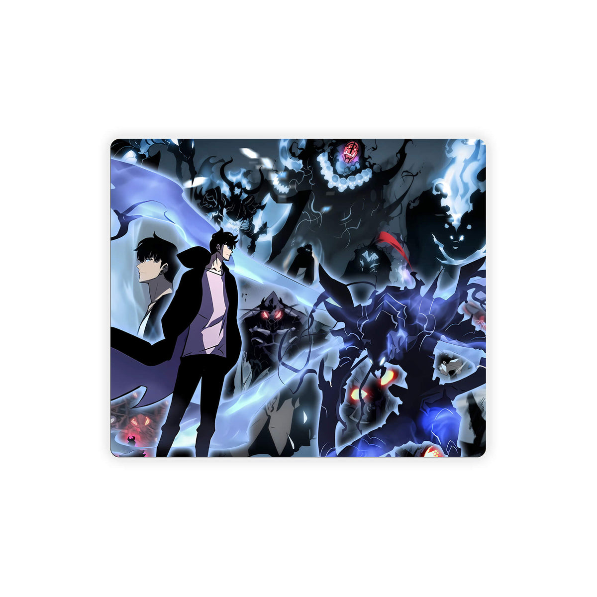 Enhance your gaming setup with our exclusive artwork Sung Jinwoo mouse pad! Featuring a soft cloth surface for precise mouse tracking and a durable rubber base for a stable grip, this 10x8.5 inch mouse pad is the perfect blend of style and performance. Plus, it's machine washable for easy maintenance! Summons-yugioh-mtg-pokemon-custom-artwork-premium-durable-rubber-ldb-duel